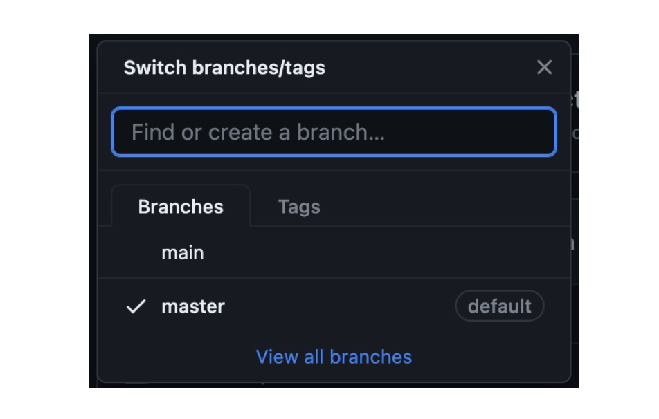 default branch変更結果確認