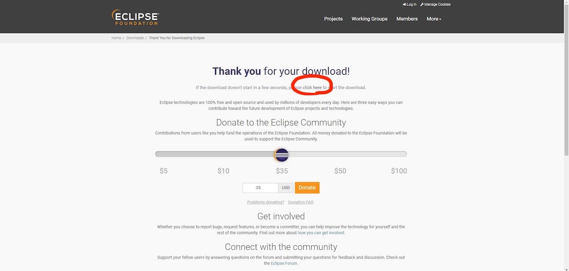 Eclipseのダウンロードサイト