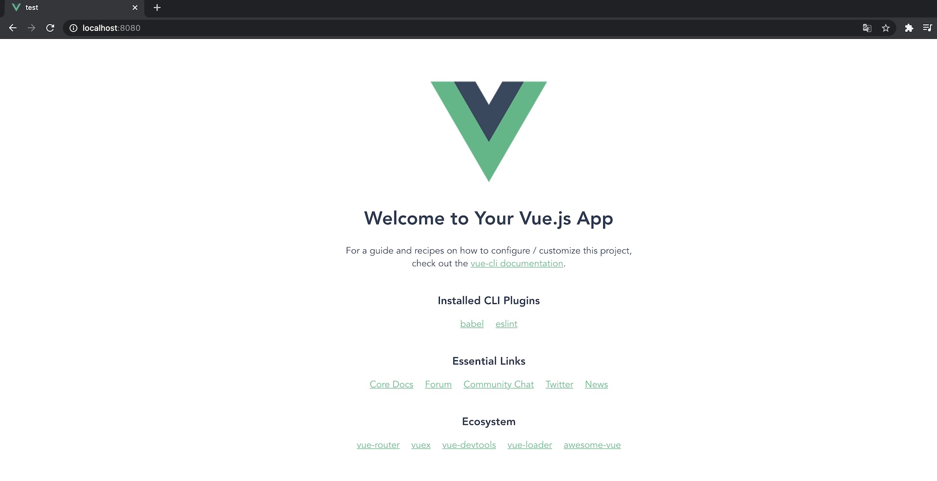 Vue.jsのトップ画面