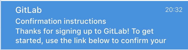GitaLabの確認メール1