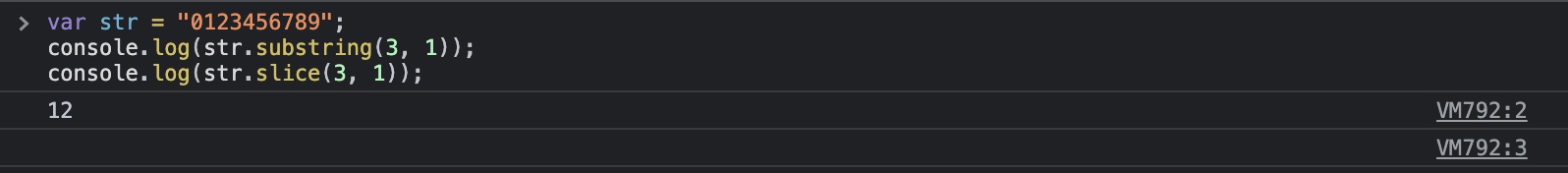 substring(),slice(),substr()の実行3