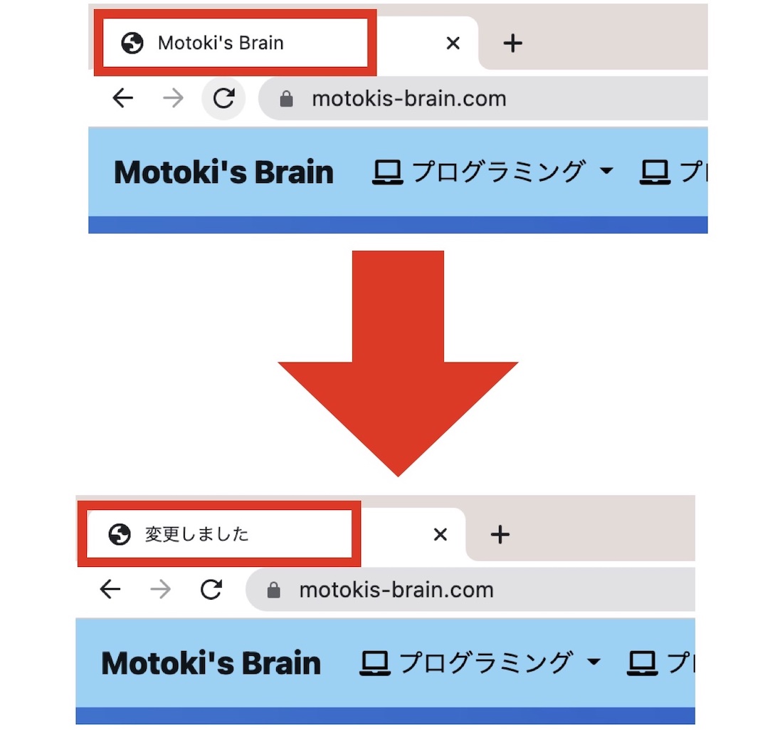 Webページのタイトルを変更しています