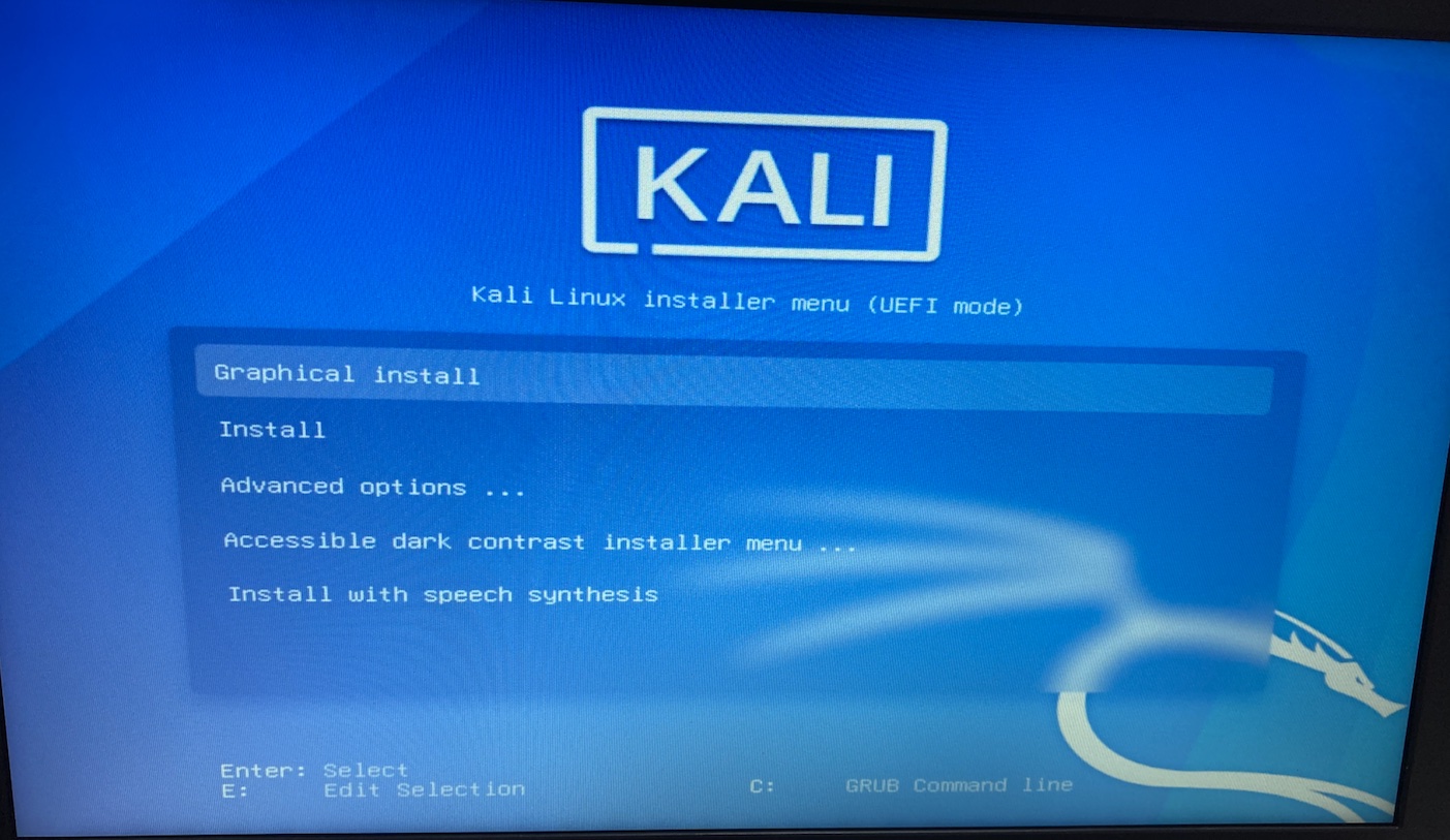 Kali Linuxインストール画面